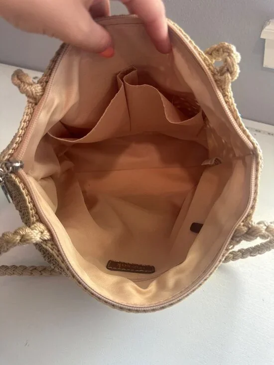 The Sak Purse Beige Multicolor Ribbons Riviera Shoulder Bag Beachy Boho Summer - Picture 6 of 16